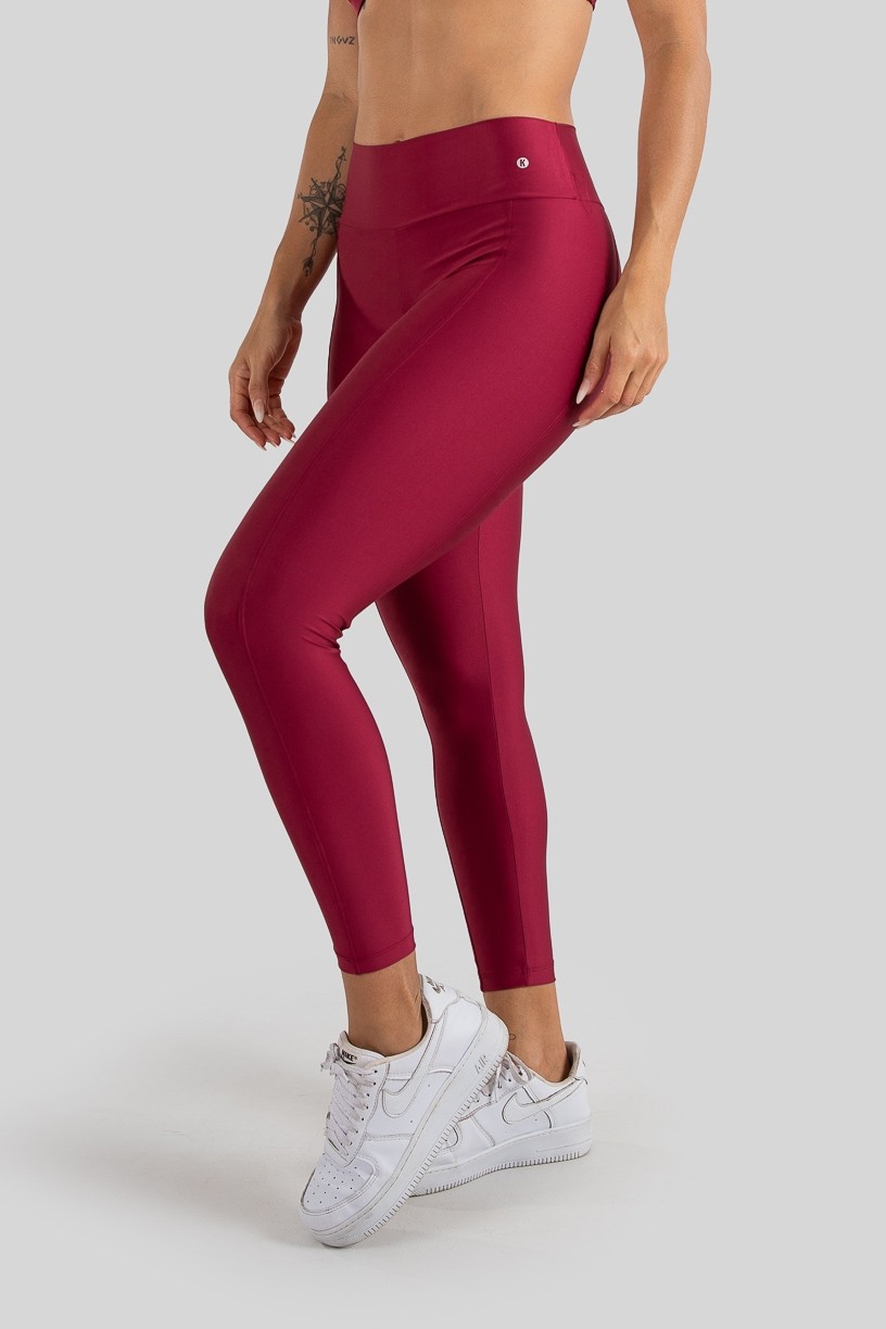 Calça Legging com Recorte e Pesponto (Vinho) | Ref: K3208-C