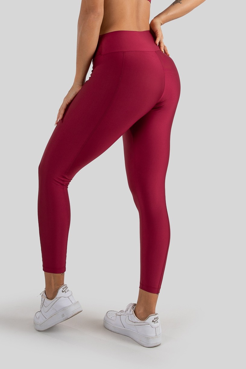 Calça Legging com Recorte e Pesponto (Vinho) | Ref: K3208-C