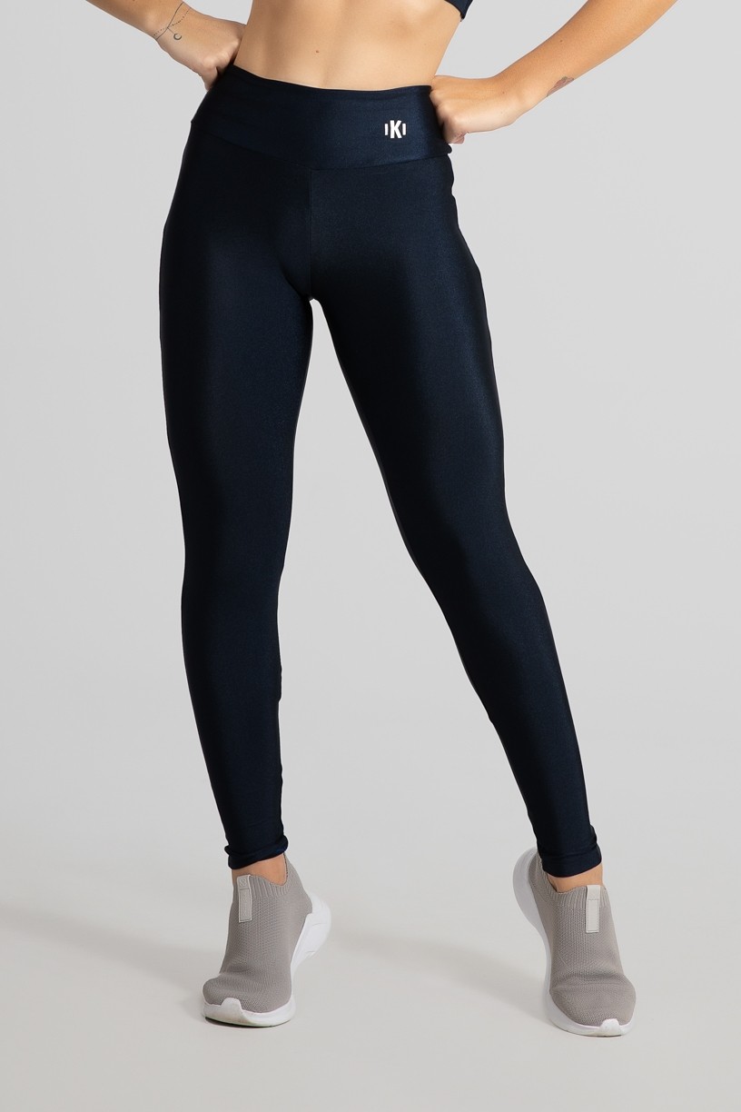 Calça Legging com Recorte Meia Lua (Azul Marinho / Azul Claro) | Ref: GO462-A