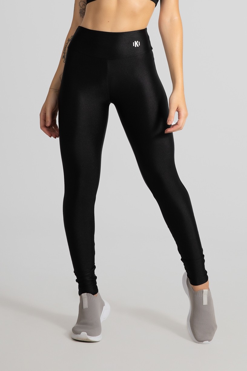 Calça Legging com Recorte Meia Lua (Preto / Cinza) | Ref: GO462-B