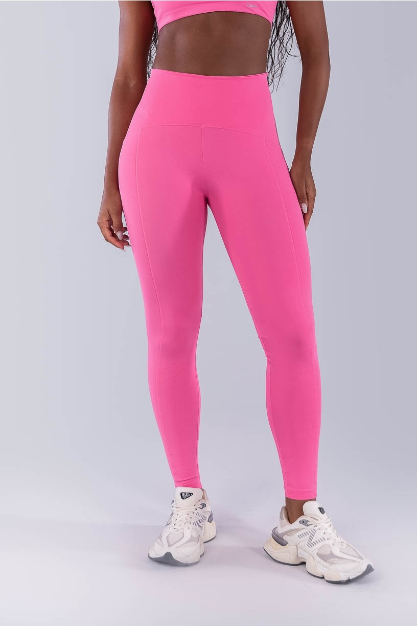Calça Legging com Recortes e Cós Diferenciado (Rosa Chiclete) | Ref: K4479-B
