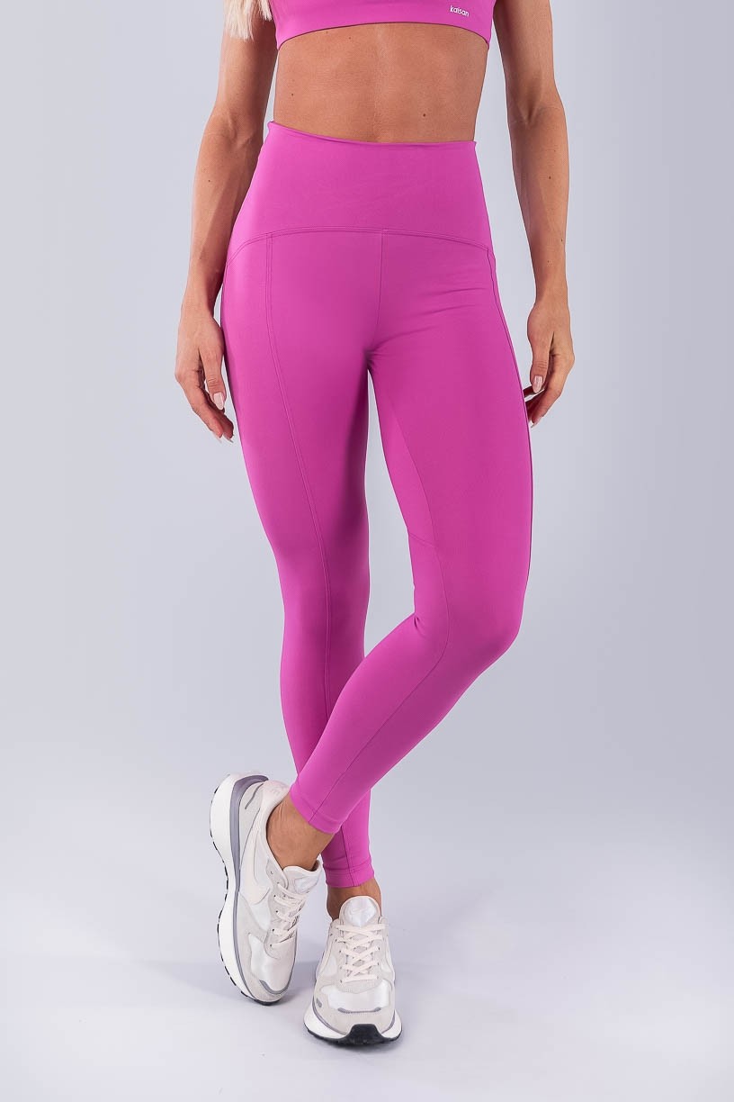 Calça Legging com Recortes e Cós Diferenciado (Rosa Fúcsia) | Ref: K4479-A