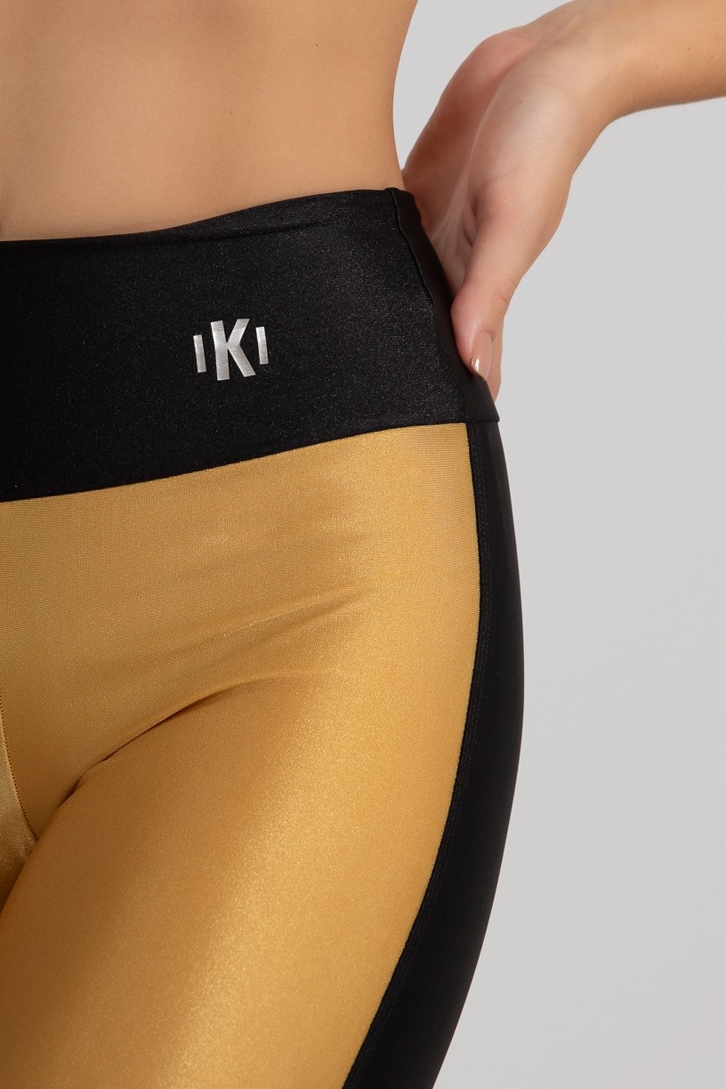 Calça Legging Duas Cores (Ouro / Preto) | Ref: GO472-A