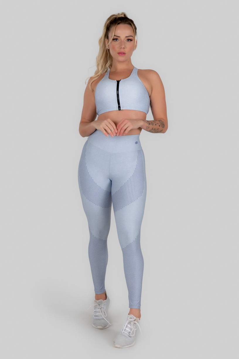 Calça Legging Estampa Digital Cós Duplo (Lilac Mark) | Ref: K3009-A