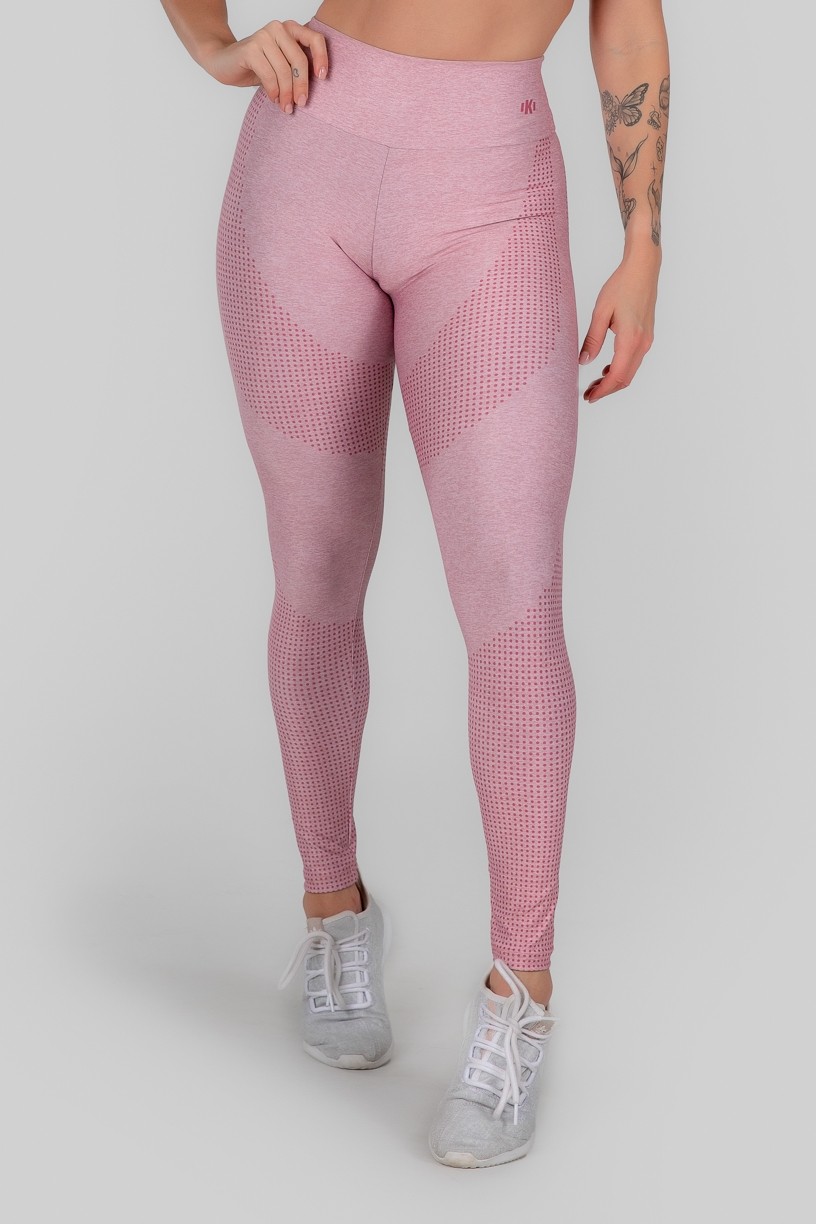 Calça Legging Estampa Digital Cós Duplo (Pink Dot) | Ref: K3011-A