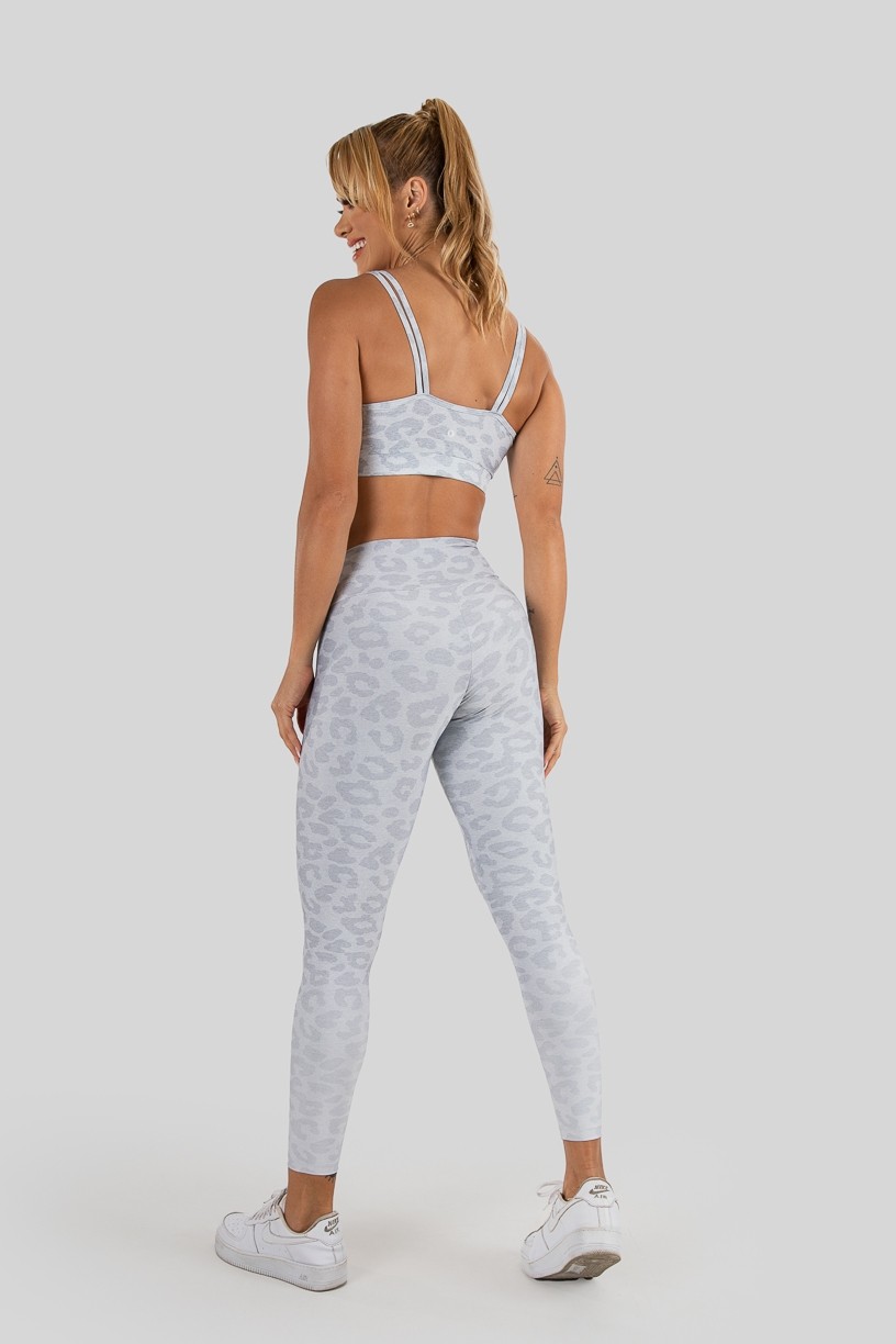 Calça Legging Estampa Digital com Cós Duplo (Gray Leopard)  Ref K3235-A