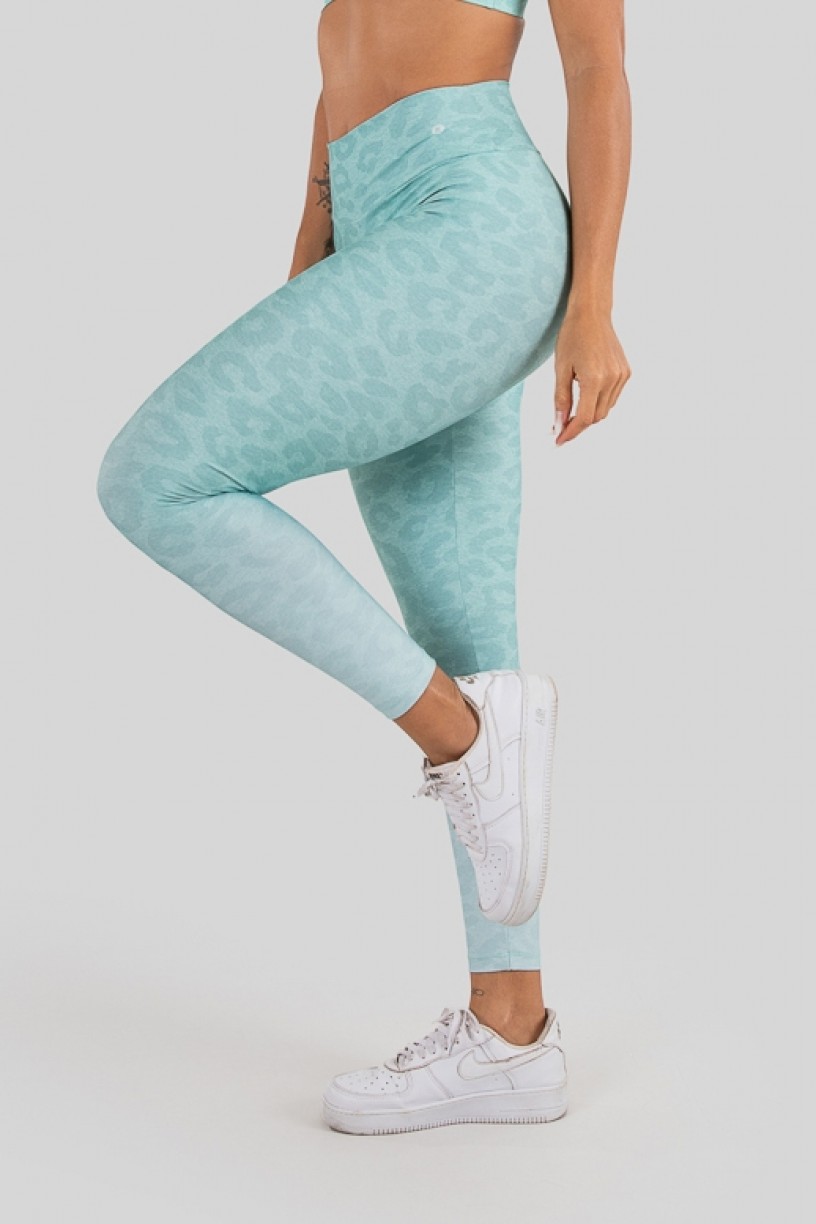 Calça Legging Estampa Digital com Cós Duplo (Green Leopard)  Ref K3235-D