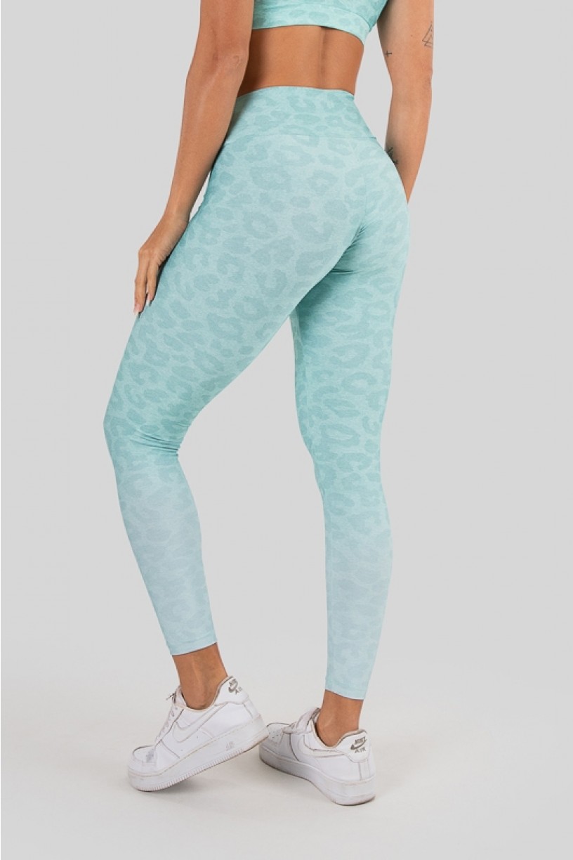 Calça Legging Estampa Digital com Cós Duplo (Green Leopard)  Ref K3235-D