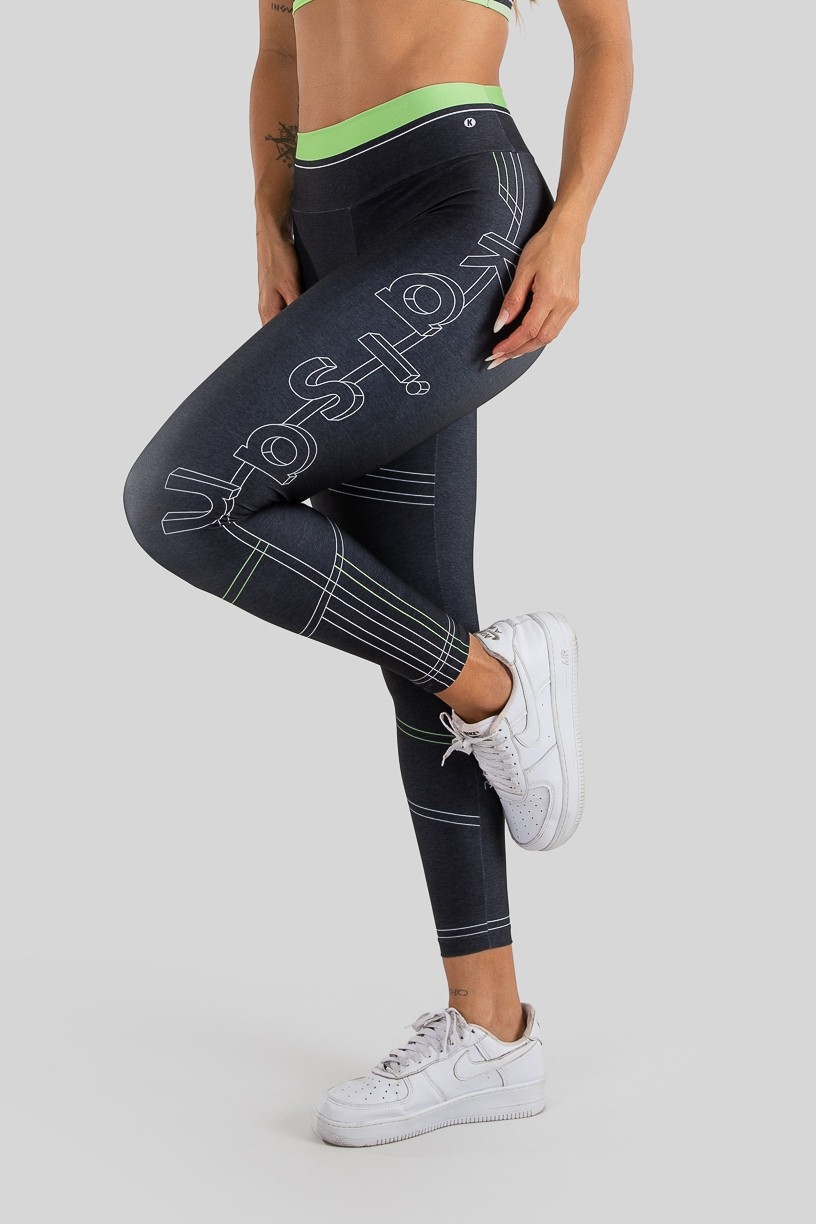 Calça Legging Estampa Digital com Cós Duplo (KS Lines)  Ref K3245-A