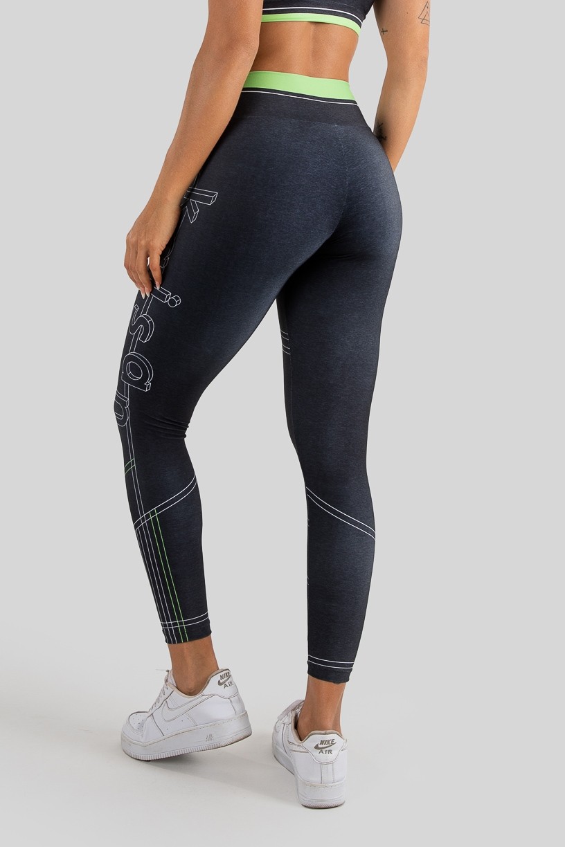 Calça Legging Estampa Digital com Cós Duplo (KS Lines)  Ref K3245-A