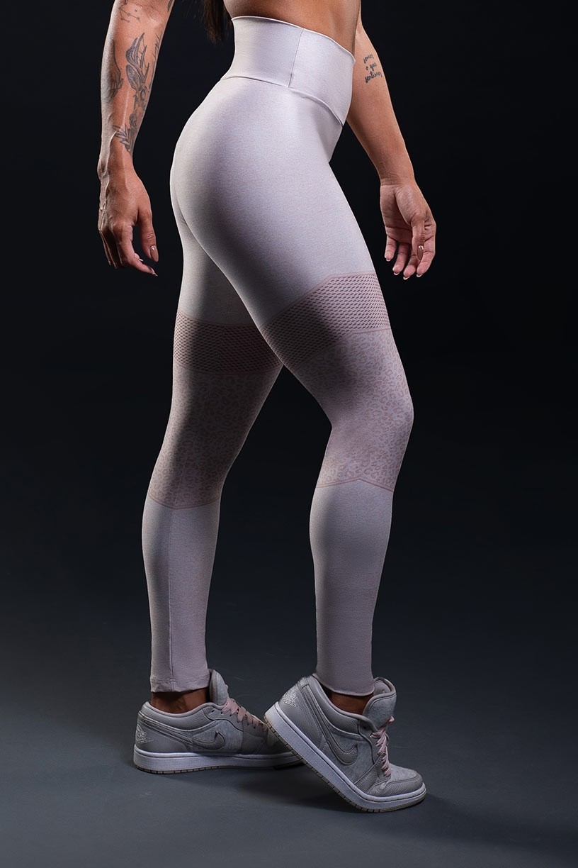 Calça Legging Estampa Digital com Cós Duplo (Nude Texture)  Ref K3264-A