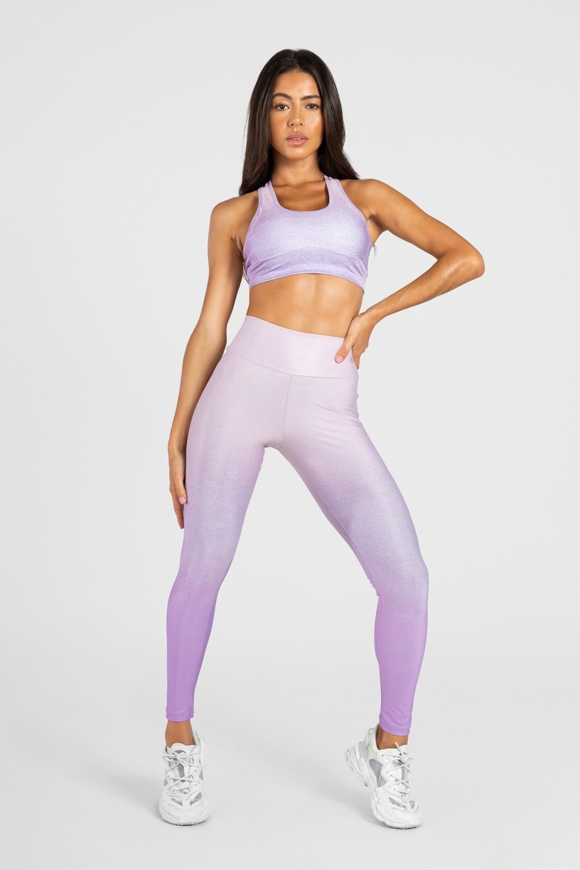 Calça Legging Estampa Digital com Cós Duplo (Purple Glow) | Ref: K3087-B