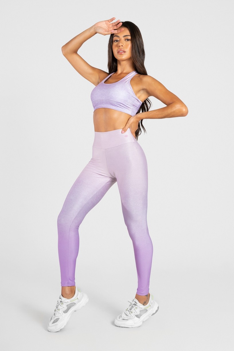 Calça Legging Estampa Digital com Cós Duplo (Purple Glow) | Ref: K3087-B