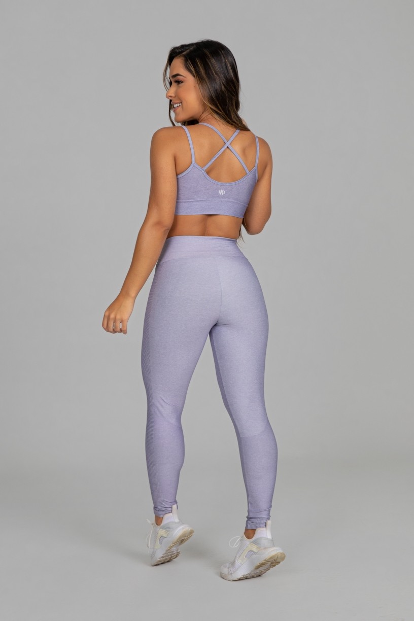 Calça Legging Estampa Digital com Cós Duplo (Usual Lilac) | Ref: K2915