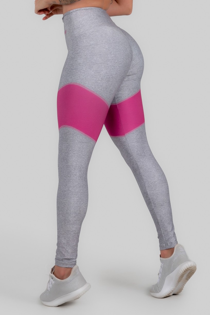 Calça Legging Estampa Digital com Zíper Preto no Cós (Pink Phase) | Ref: K3003-B