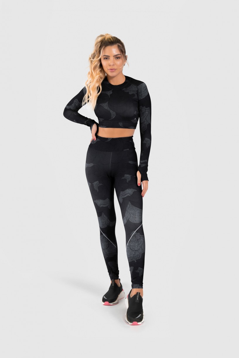 Calça Legging Fitness Estampa Digital Abstract Waves | Ref: GO186