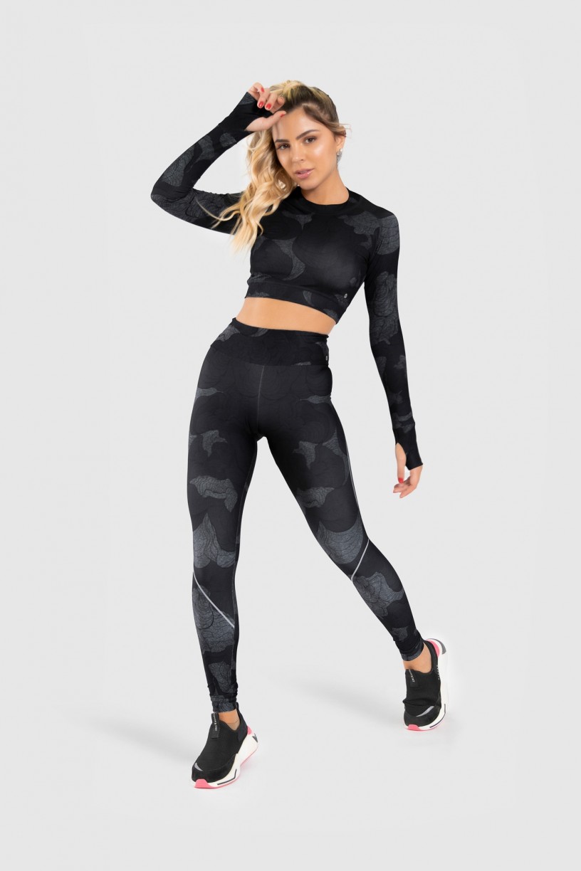 Calça Legging Fitness Estampa Digital Abstract Waves | Ref: GO186