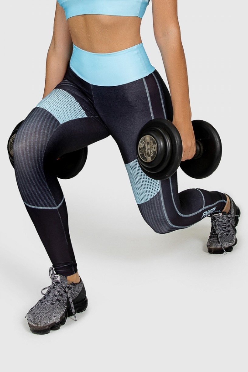 Calça Legging Fitness Estampa Digital Blue Points | Ref: GO280