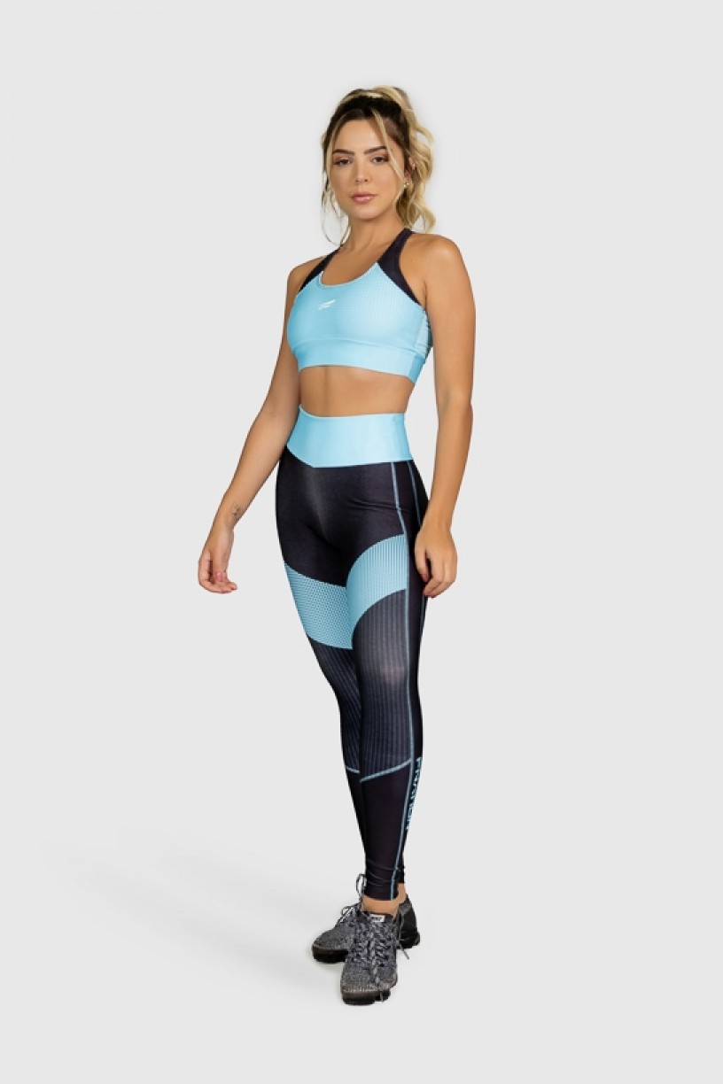 Calça Legging Fitness Estampa Digital Blue Points | Ref: GO280