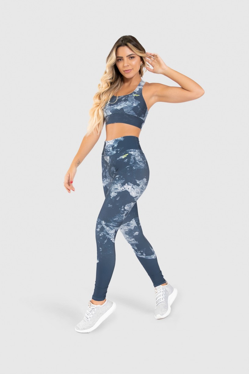 Calça Legging Fitness Estampa Digital Blue Splash | Ref: GO247