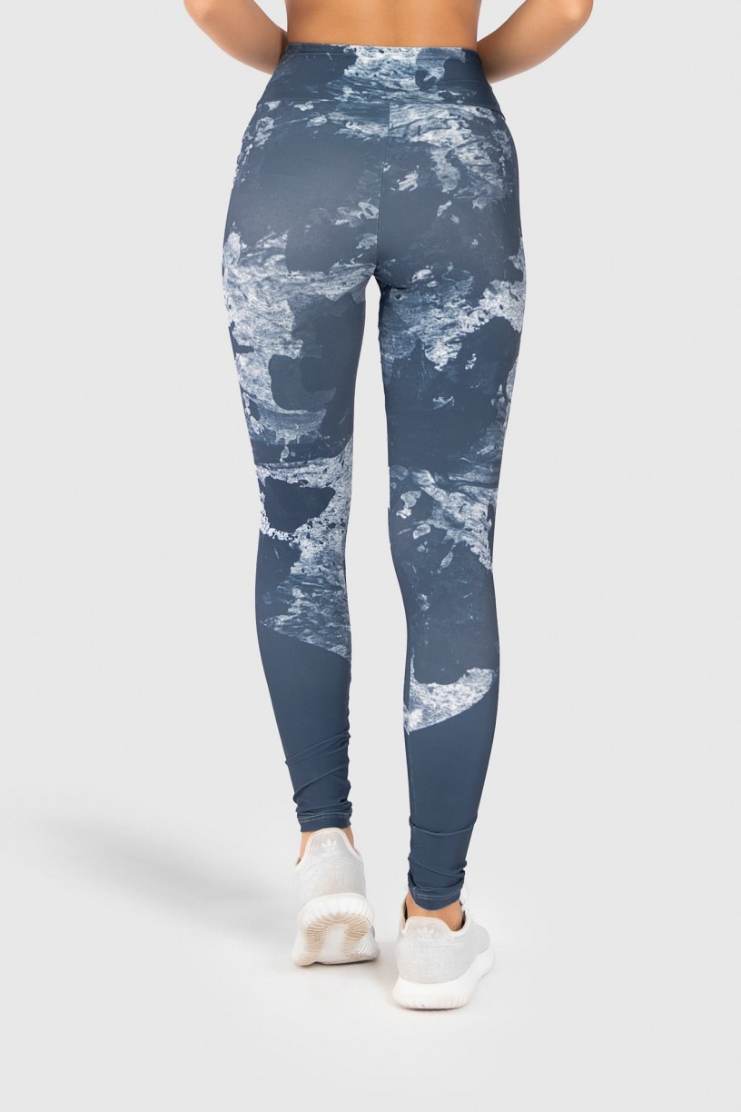 Calça Legging Fitness Estampa Digital Blue Splash | Ref: GO247