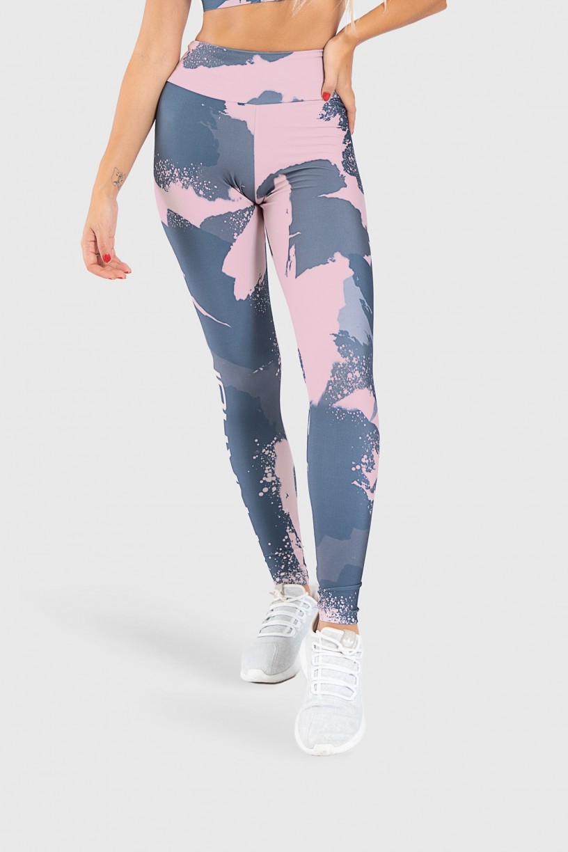 Calça Legging Fitness Estampa Digital Brush Colors  Ref GO213