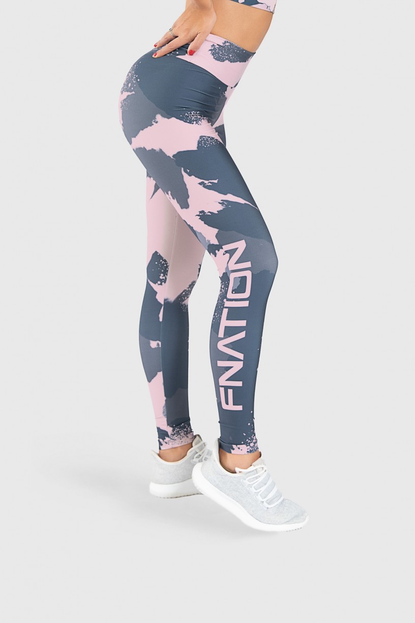 Calça Legging Fitness Estampa Digital Brush Colors  Ref GO213