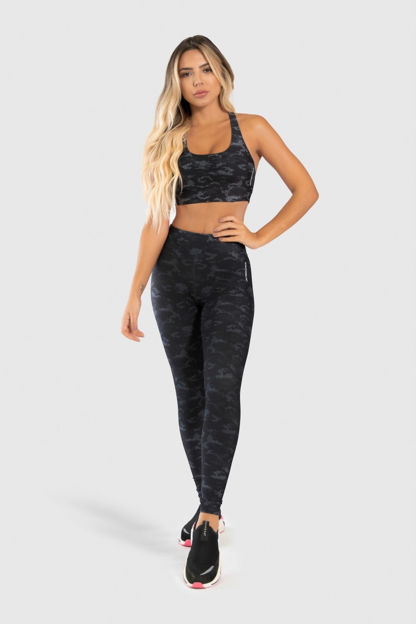 Calça Legging Fitness Estampa Digital Camouflaged Black | Ref: GO189-A 