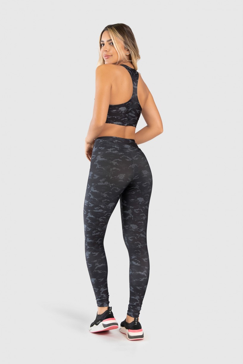 Calça Legging Fitness Estampa Digital Camouflaged Black | Ref: GO189-A 