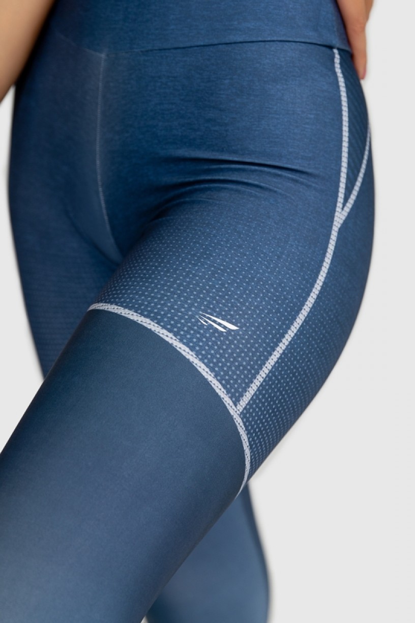 Calça Legging Fitness Estampa Digital Deep Blue | Ref: GO299