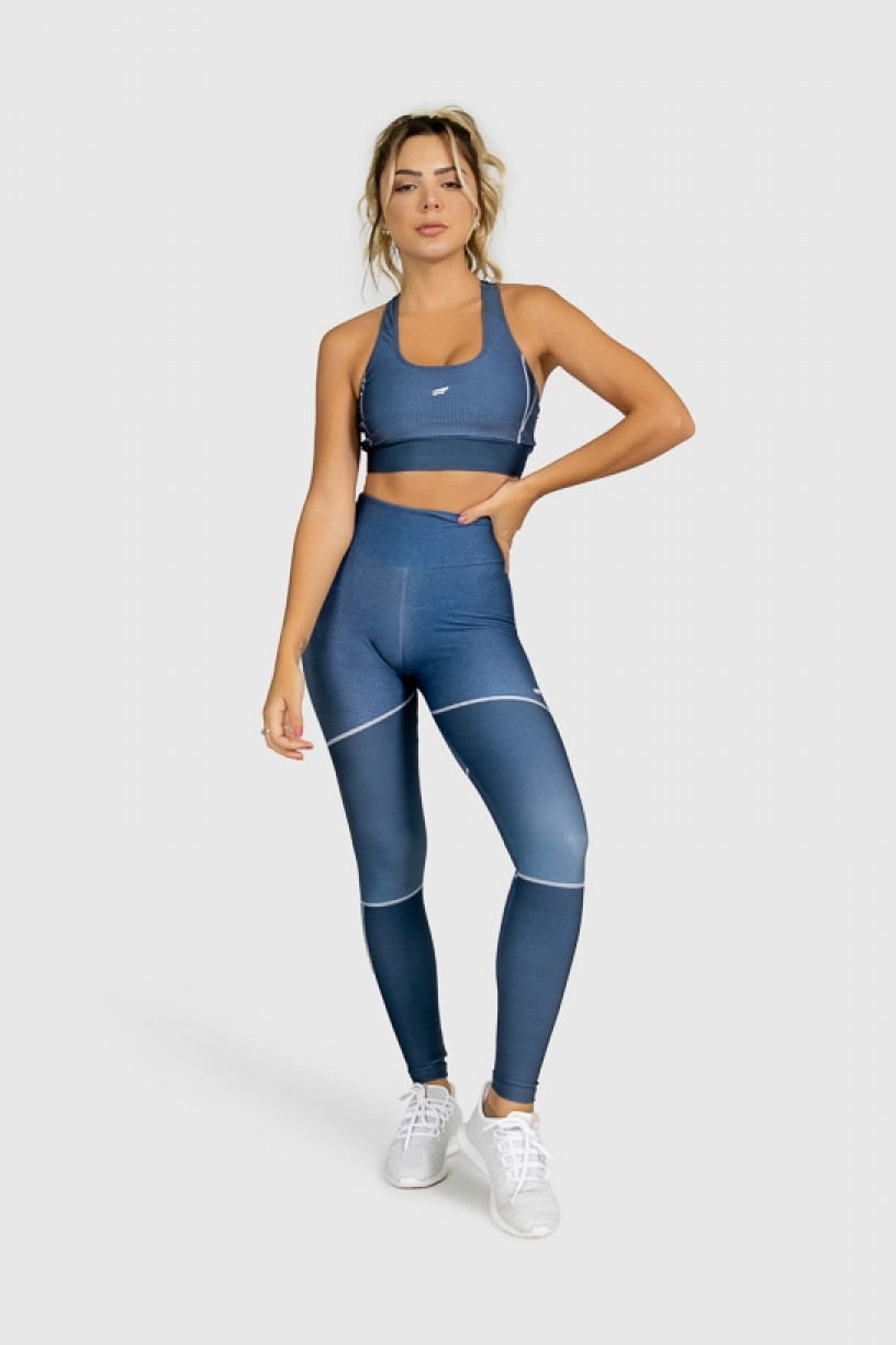 Calça Legging Fitness Estampa Digital Deep Blue | Ref: GO299