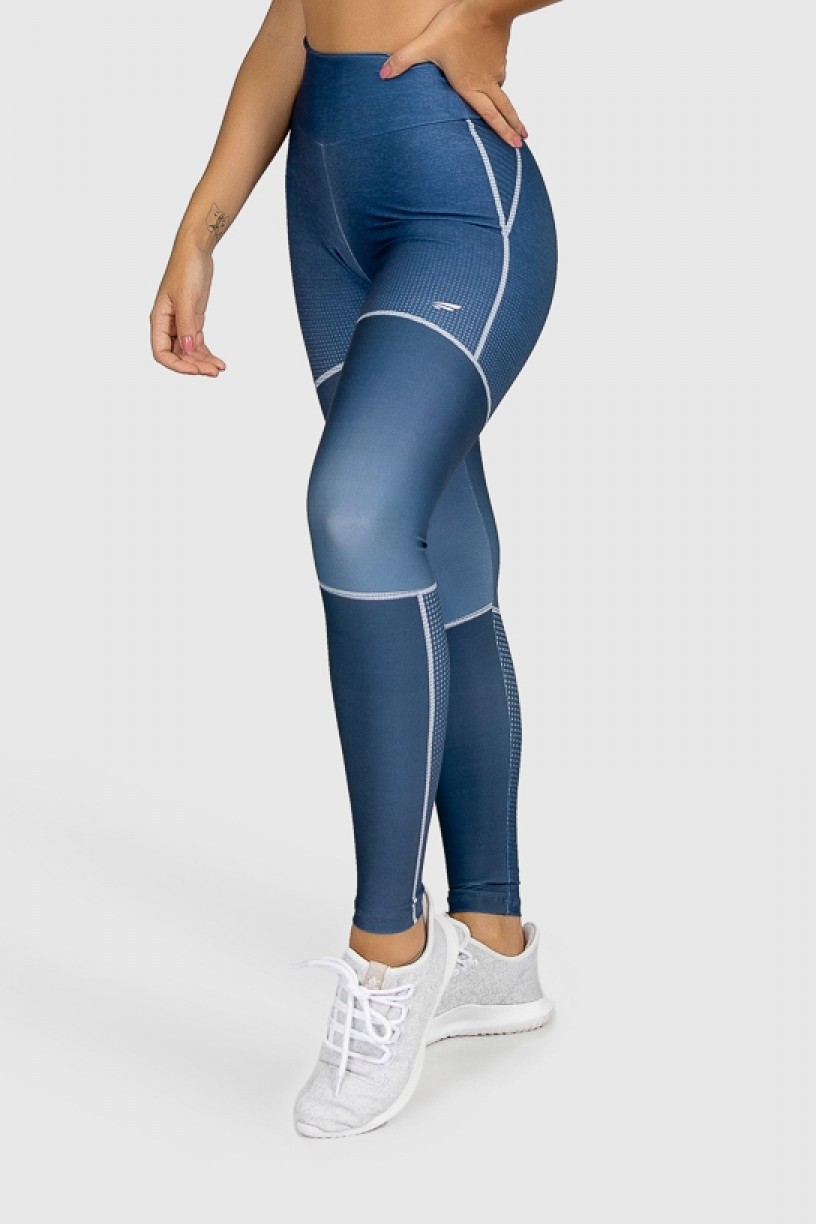 Calça Legging Fitness Estampa Digital Deep Blue | Ref: GO299