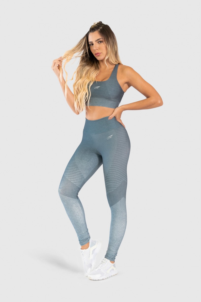 Calça Legging Fitness Estampa Digital Gray Chevron | Ref: GO242