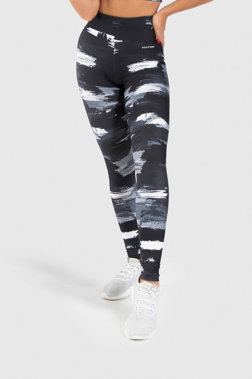 Calça Legging Fitness Estampa Digital Gray Shades | Ref: GO215