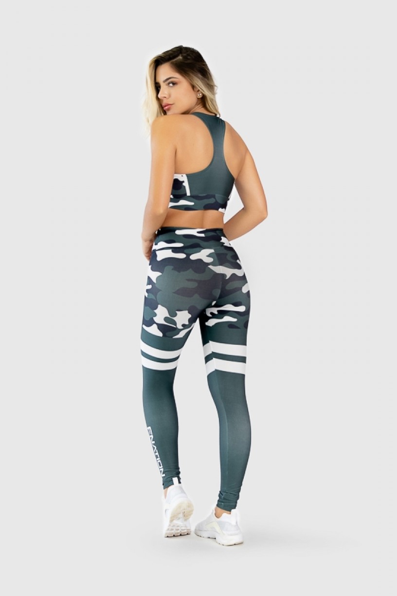 Calça Legging Fitness Estampa Digital Green Camo | Ref: GO263