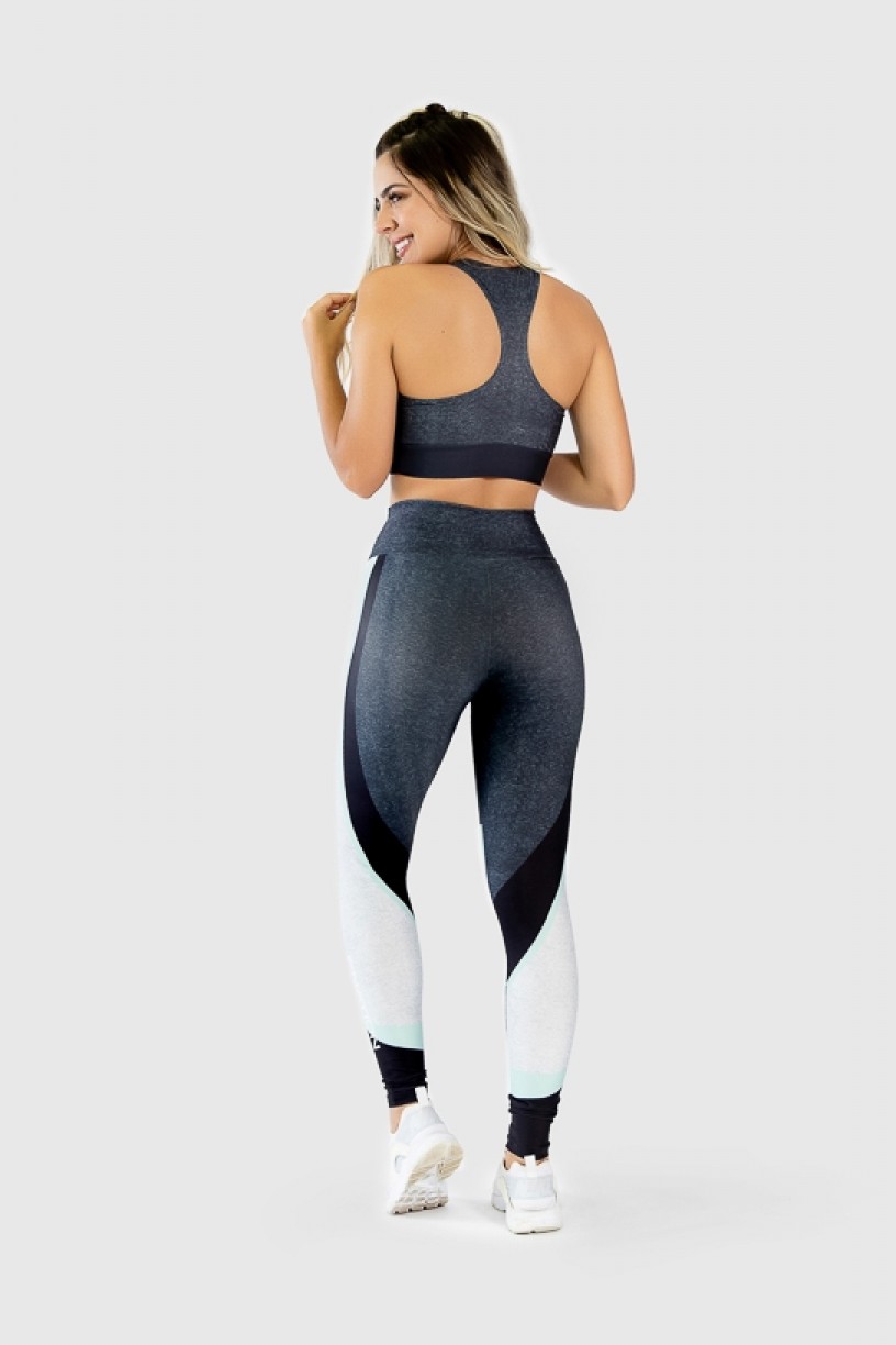 Calça Legging Fitness Estampa Digital Green Twist  Ref GO294