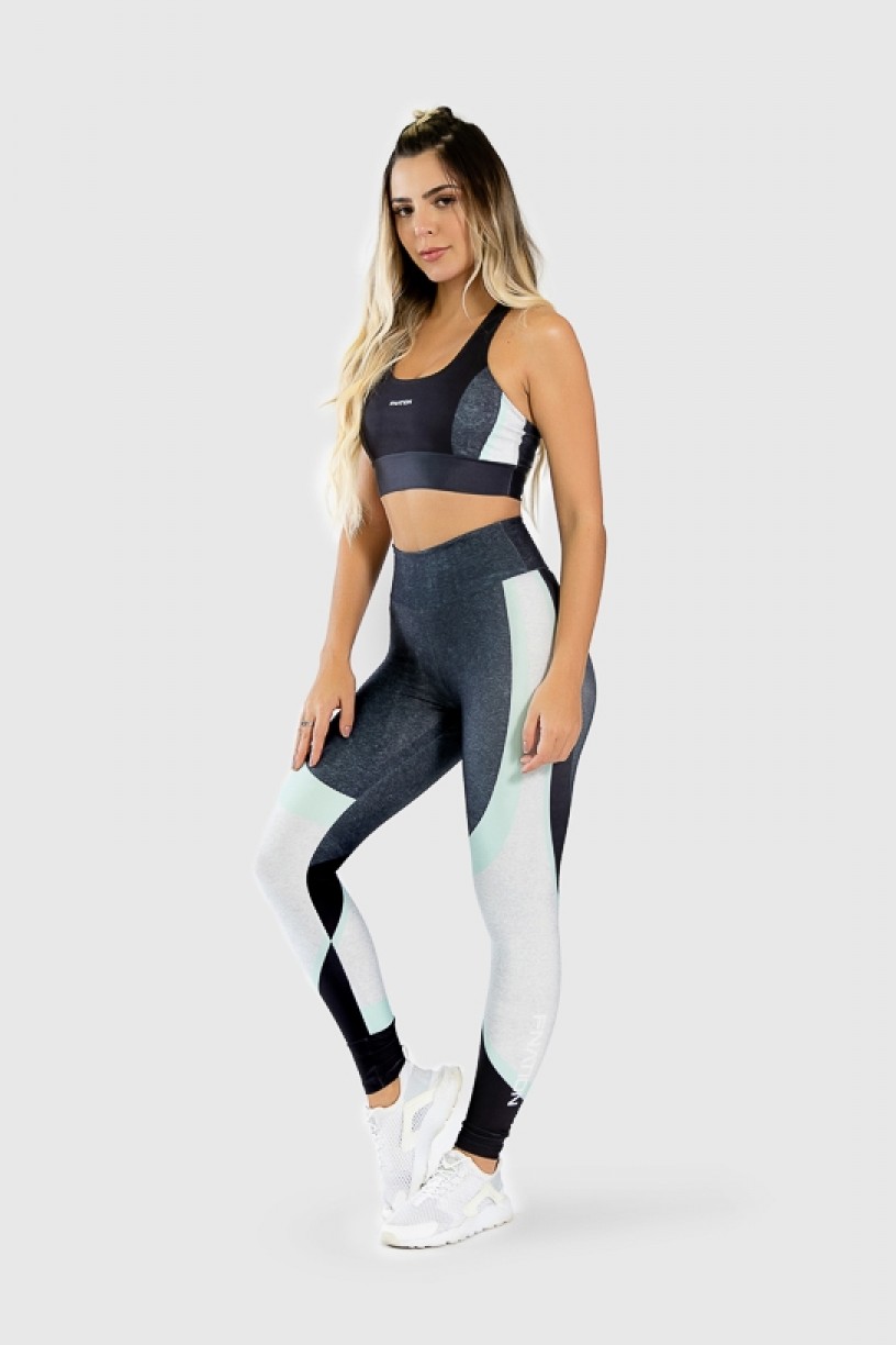 Calça Legging Fitness Estampa Digital Green Twist  Ref GO294