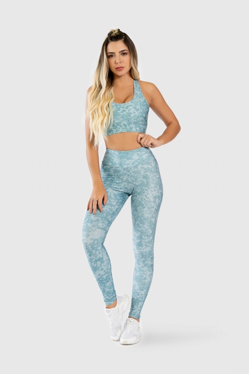 Calça Legging Fitness Estampa Digital Lace Texture | Ref: GO287 