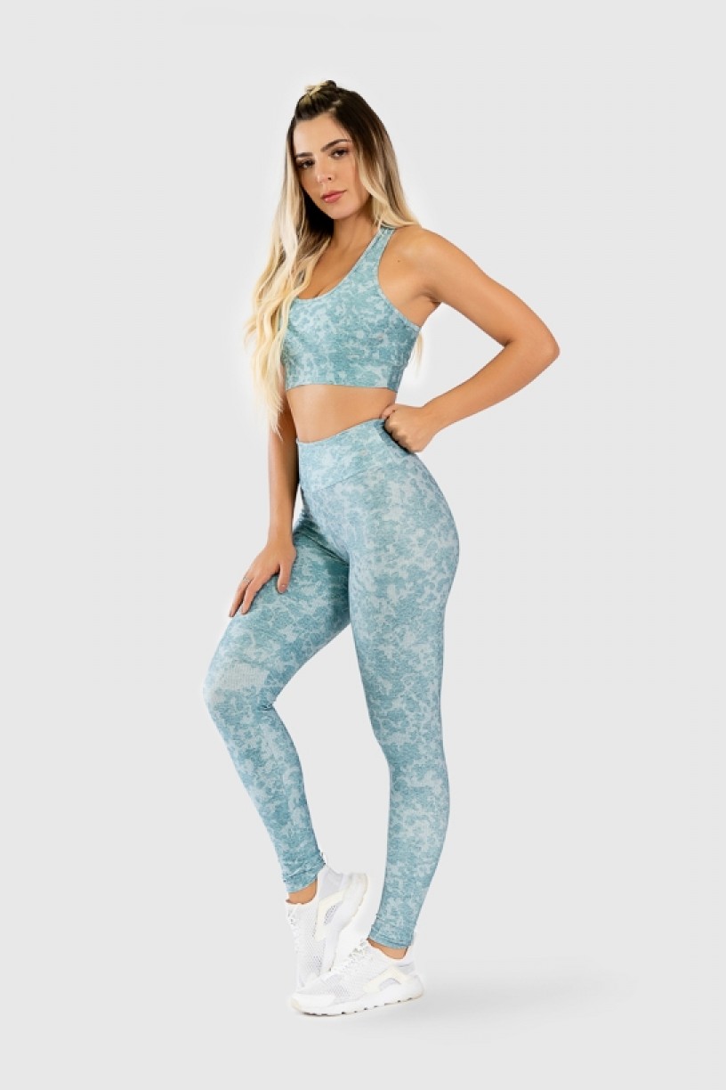 Calça Legging Fitness Estampa Digital Lace Texture | Ref: GO287 