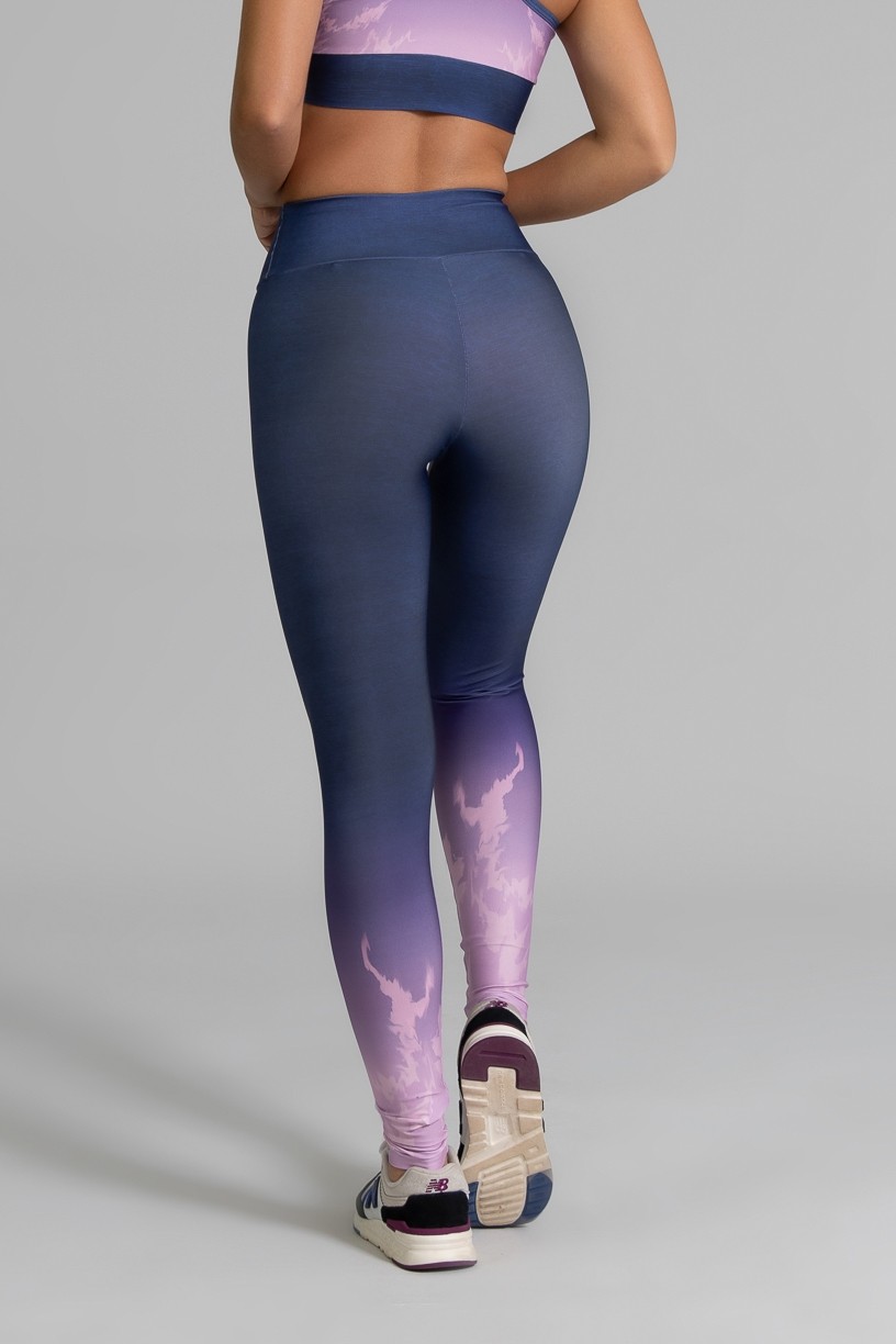 Calça Legging Fitness Estampa Digital Light Purple | Ref: GO358