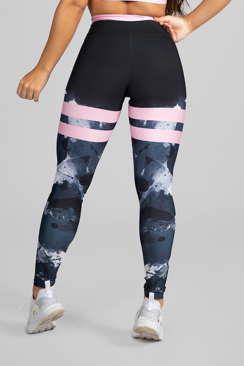 Calça Legging Fitness Estampa Digital Marmorized | Ref: GO172