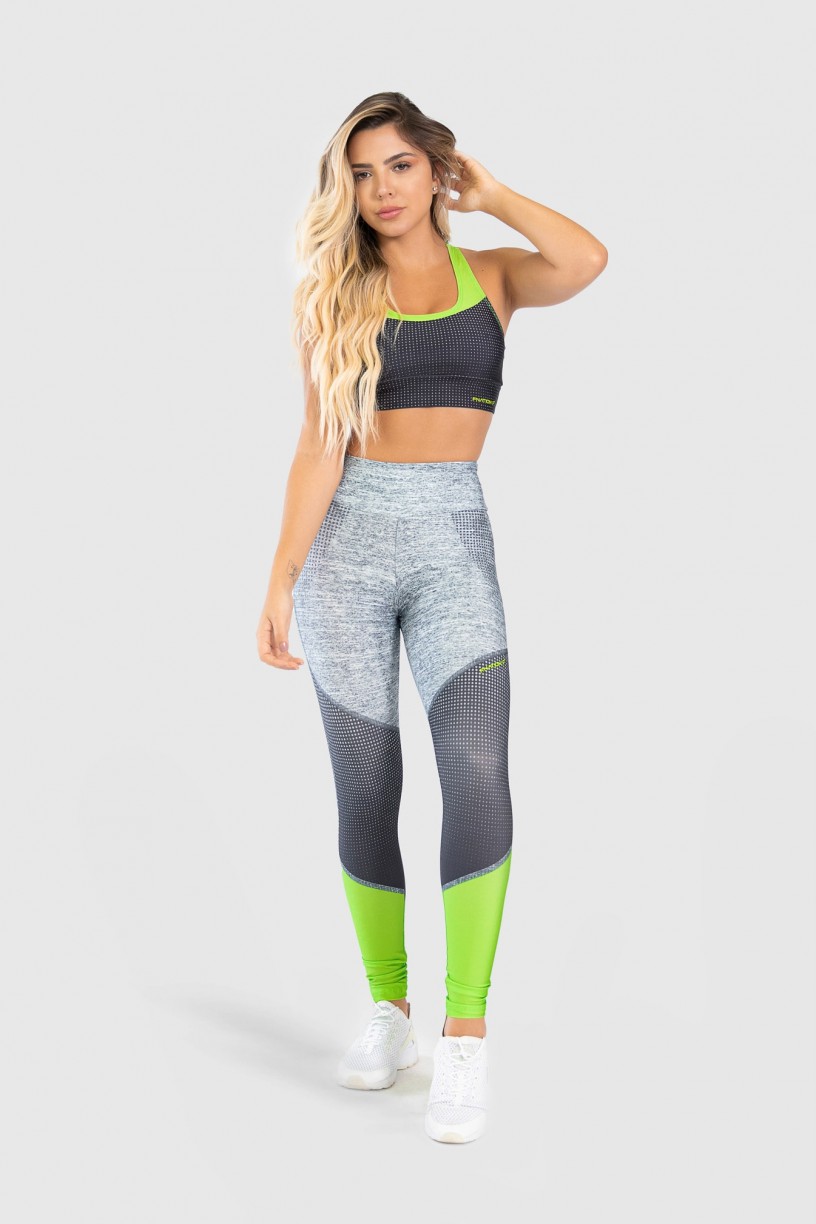 Calça Legging Fitness Estampa Digital Neon Light | Ref: GO239