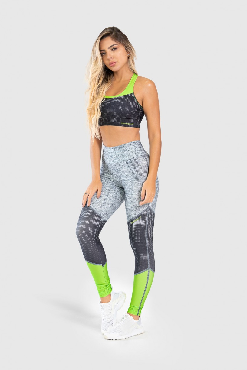 Calça Legging Fitness Estampa Digital Neon Light | Ref: GO239