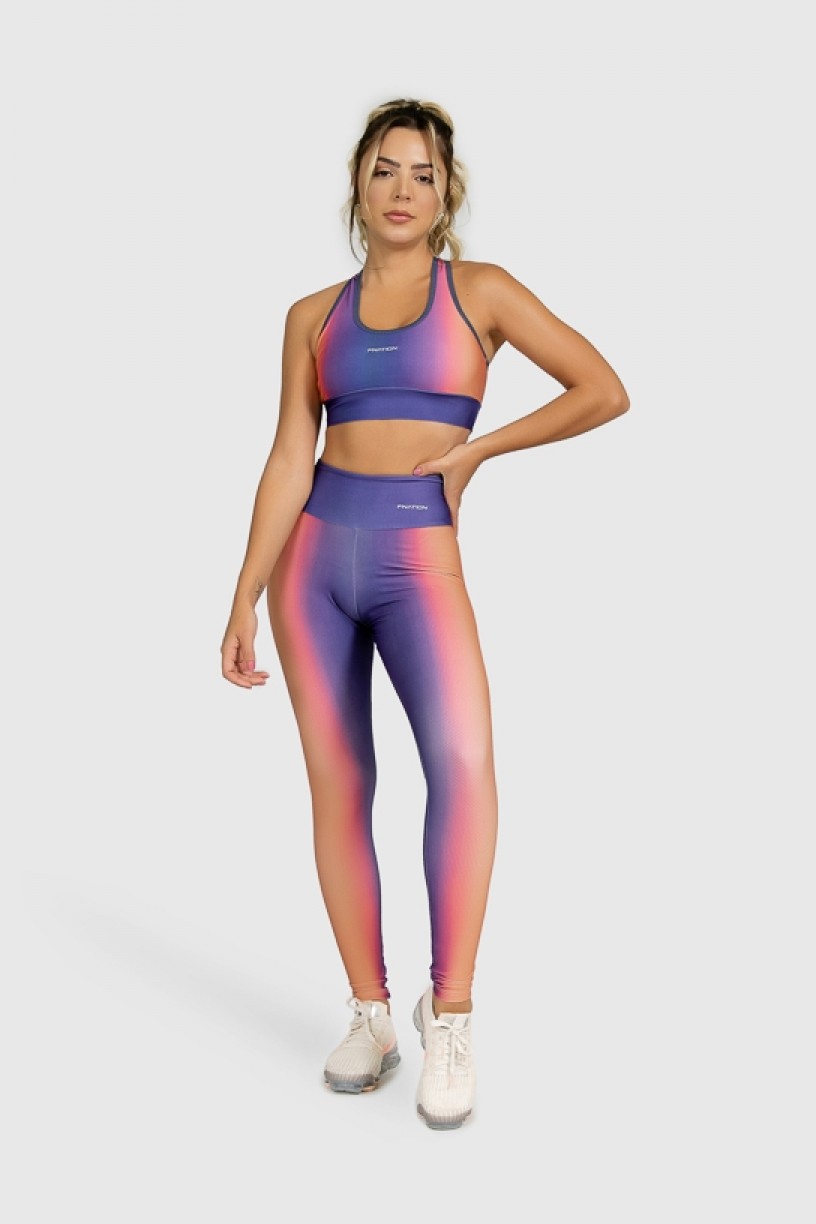 Calça Legging Fitness Estampa Digital Orange Boreal | Ref: GO381