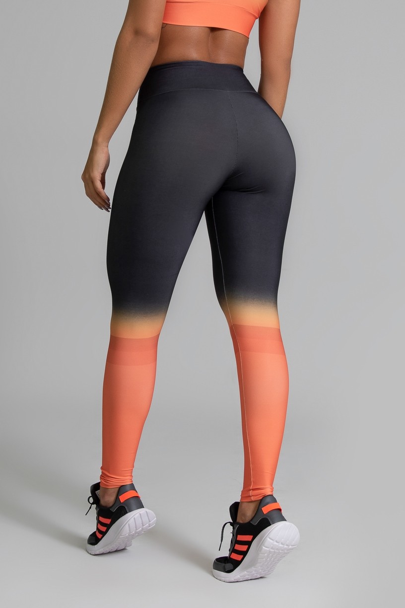 Calça Legging Fitness Estampa Digital Orange Mix | Ref: GO365