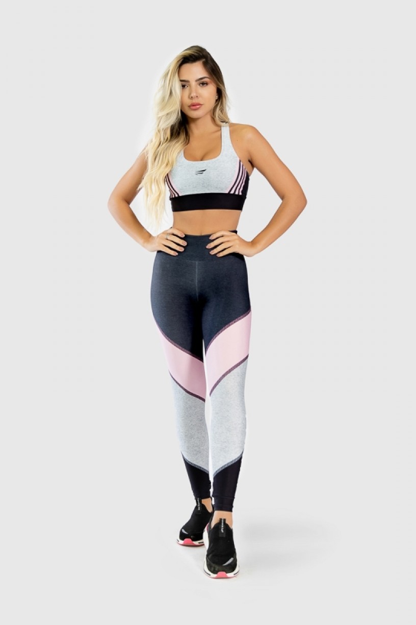 Calça Legging Fitness Estampa Digital Pink Arrow  Ref GO274