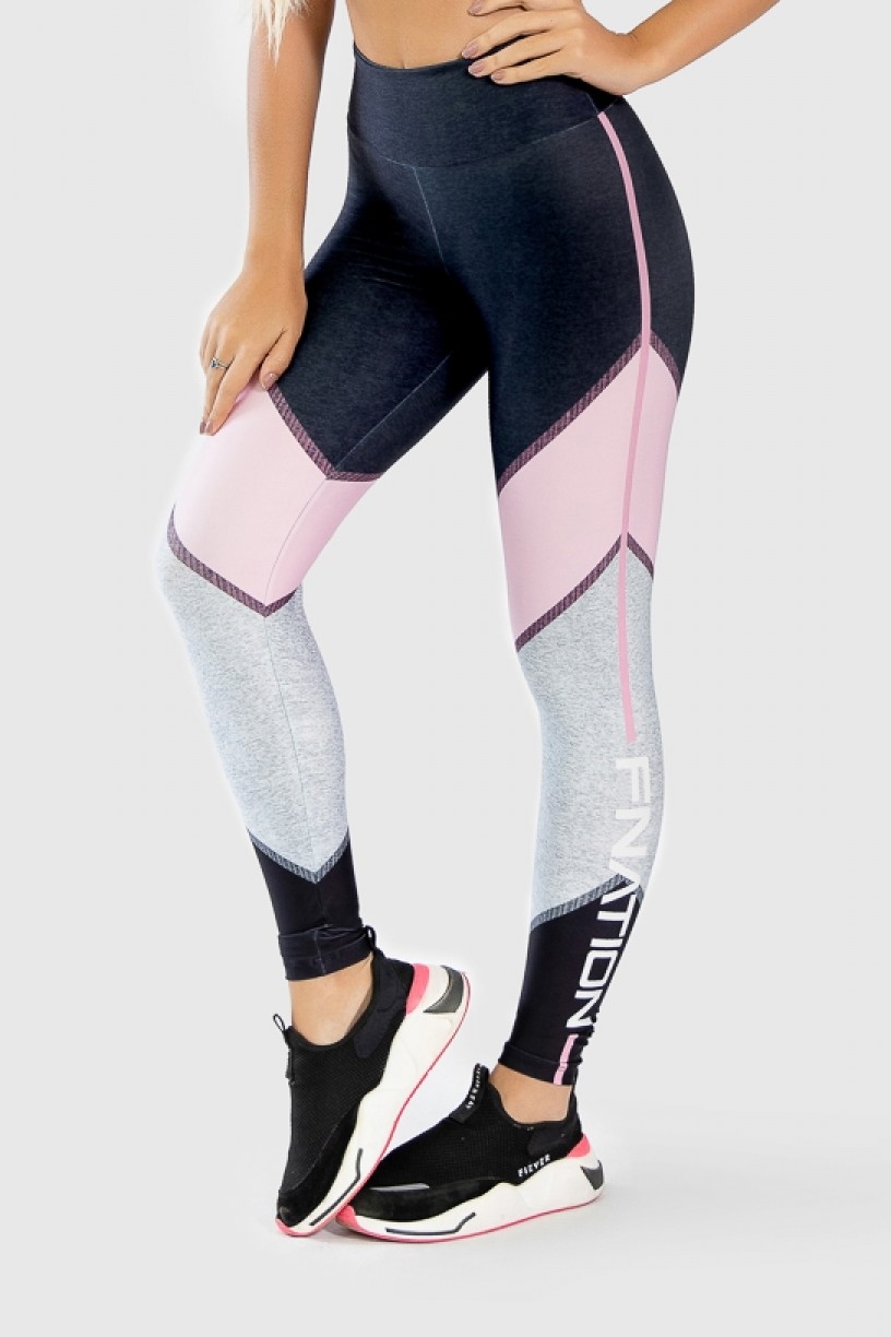 Calça Legging Fitness Estampa Digital Pink Arrow  Ref GO274