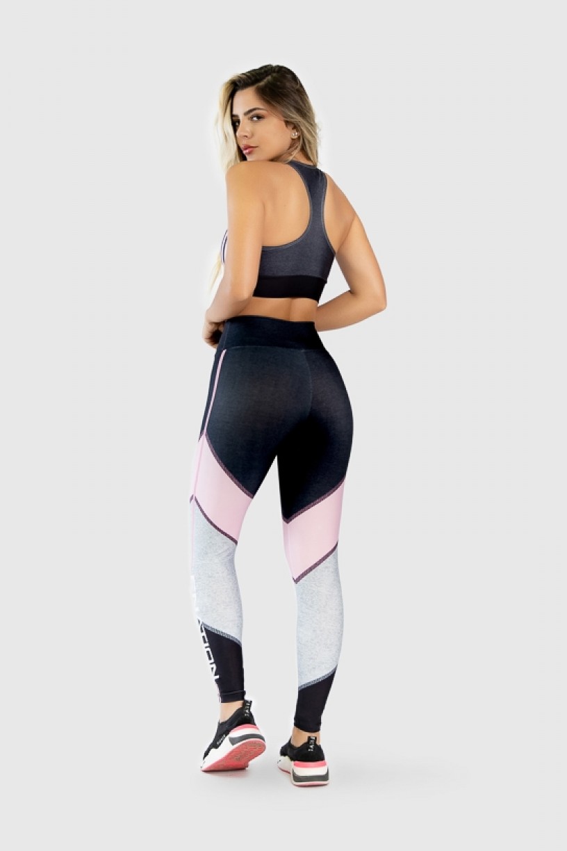 Calça Legging Fitness Estampa Digital Pink Arrow  Ref GO274
