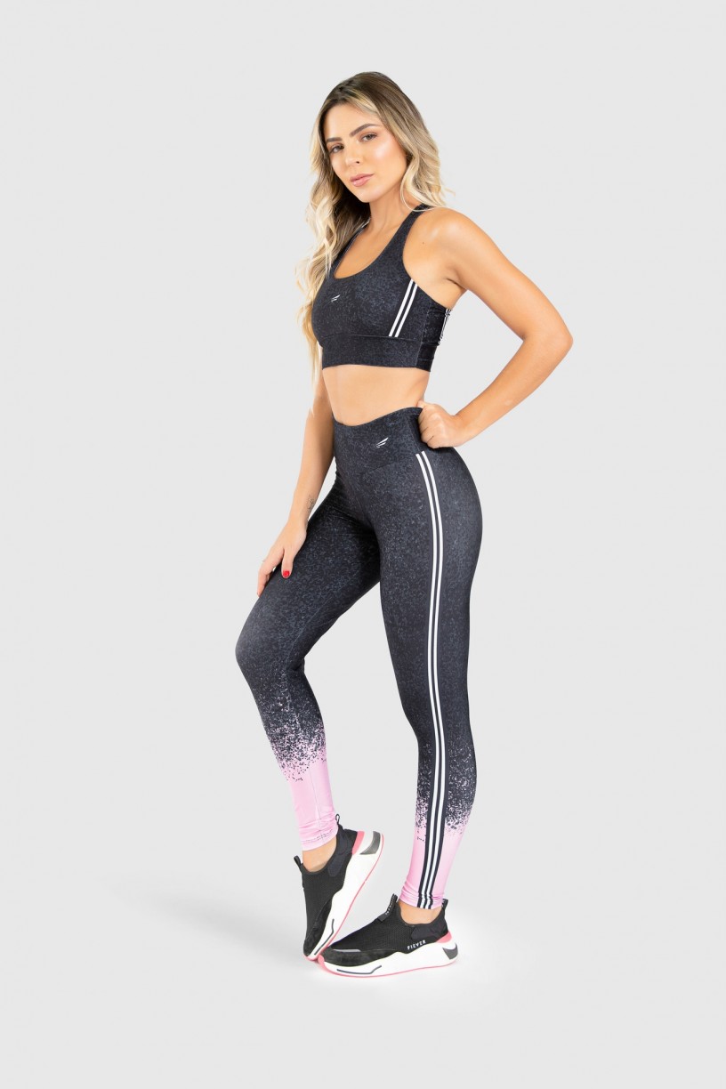 Calça Legging Fitness Estampa Digital Pink Splash  Ref GO191