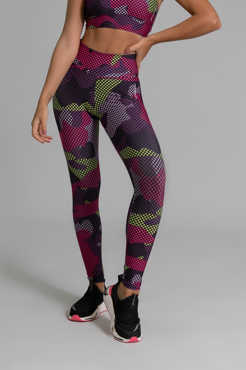 Calça Legging Fitness Estampa Digital Purple Screen | Ref: GO361